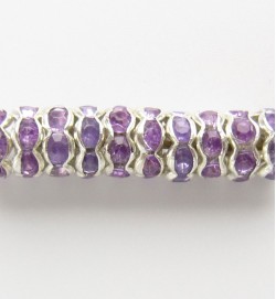 Rondelle Spacer 6mm Silver/Light Purple